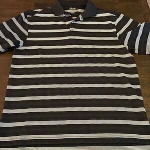Black and white striped Men’s Large Snake Eyes Golf polo